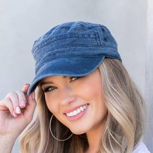 Love Is A Battlefield Military Style Cap-Navy